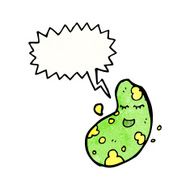 cartoon germ with speech bubble N21