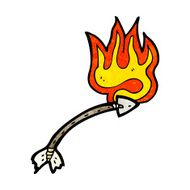 cartoon flaming arrow N4