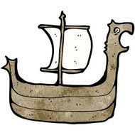 Cartoon Viking Ship N37