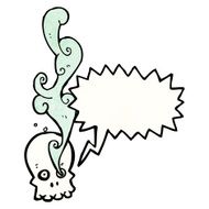 cartoon spooky skull N195