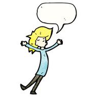 happy blond woman with speech bubble N3