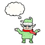 cartoon christmas elf with sunglasses N2