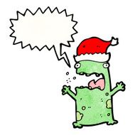 cartoon shouting christmas frog N2