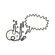 cartoon skull with speech bubble N58
