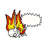 cartoon skull with speech bubble N59