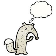 thinking wolf cartoon N3