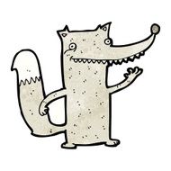 cartoon wolf waving N8