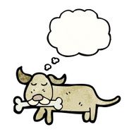 dog with thought bubble cartoon N2