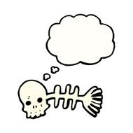Cartoon Fish Skeleton N11