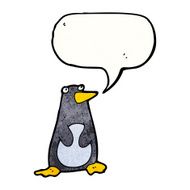 cartoon penguin with speech bubble N47
