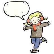 cartoon ice skating girl N4