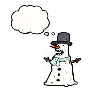 cartoon snowman in top hat N7