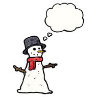 cartoon snowman in top hat N8