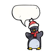 cartoon penguin with speech bubble N49