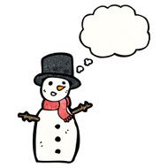 cartoon snowman in top hat N9