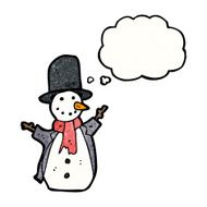cartoon snowman in top hat N10
