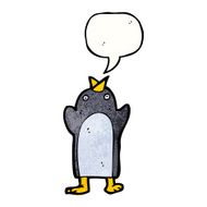 cartoon penguin with speech bubble N51