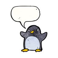 cartoon penguin with speech bubble N52