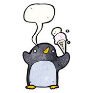 cartoon penguin with speech bubble N53