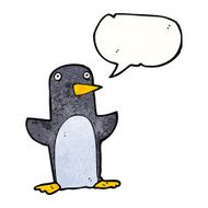 cartoon penguin with speech bubble N54