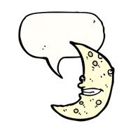 cartoon cresent moon character N2