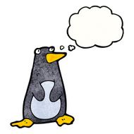 funny penguin with thought bubble N6