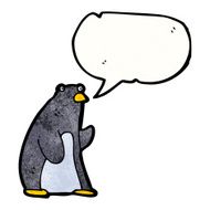 cartoon penguin with speech bubble N55