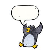 cartoon penguin with speech bubble N56