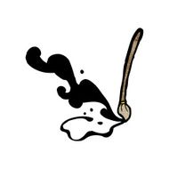 cartoon calligraphy brush N9
