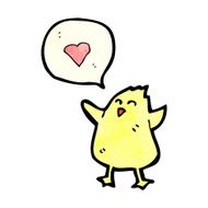 cartoon little bird in love N2