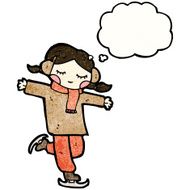 Ice Skating Cartoon Girl N7