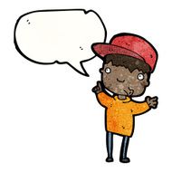 cartoon boy with speech bubble N32