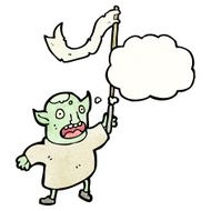 cartoon goblin waving flag N3