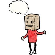 cartoon man with bag on head N8