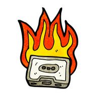 burning cassette tape cartoon N3