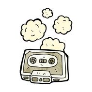 cartoon dusty old cassette tape N2