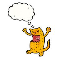 cartoon angry cat with thought bubble N3