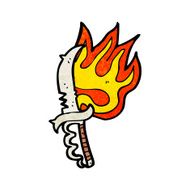 flaming knife cartoon N2