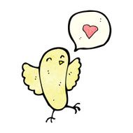 cartoon bird with love heart N3