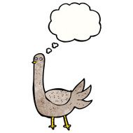 cartoon funny bird with thought bubble N15