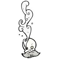 cartoon smoking skull N11