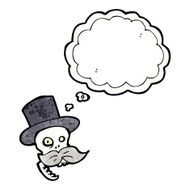 cartoon skull in top hat N18