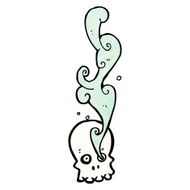 cartoon smoking skull N12