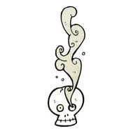cartoon smoking skull N13