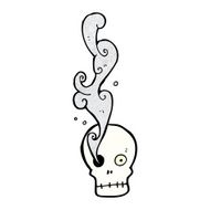 cartoon smoking skull N14