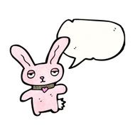 cartoon pink rabbit N73
