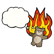 burning teddy bear cartoon N3