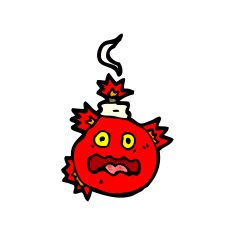 cartoon bomb ready to blow N6