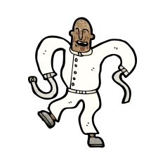 cartoon mad man in straight jacket N4