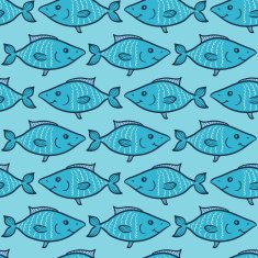 Blue fish seamless pattern
